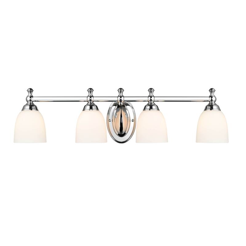 Millennium Light 4 Light Vanity Fixture in Multiple Finishes with Frosted Glass Shades