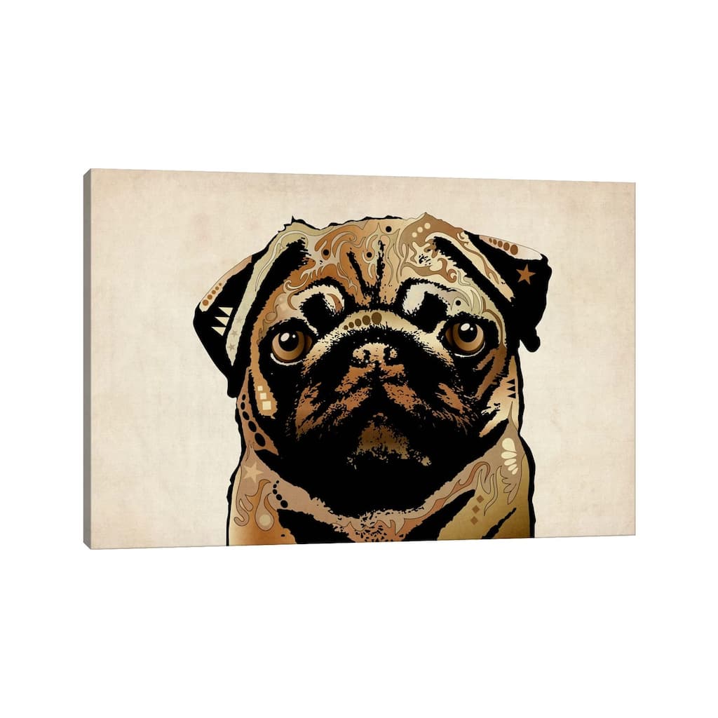 iCanvas "Pug Dog" by Michael Tompsett Canvas Print