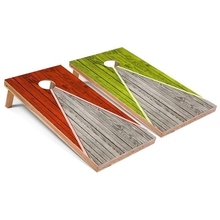 Orange and Lime Pyramid Outdoor Cornhole Set