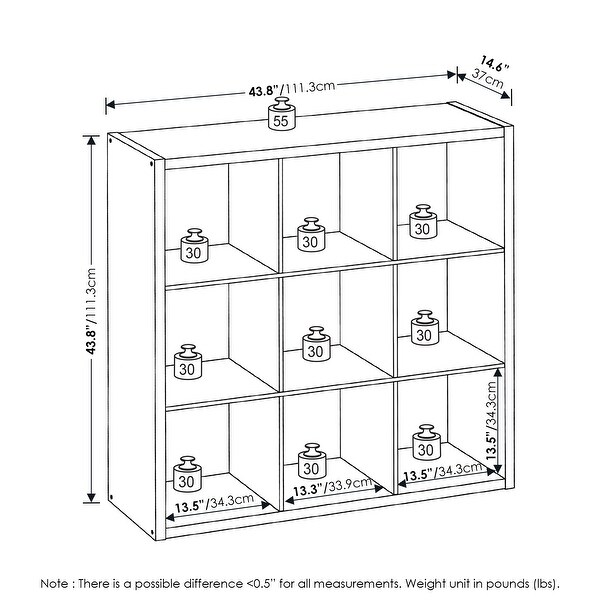 Furinno Cubicle Open Back Decorative Cube Storage Organizer, 9