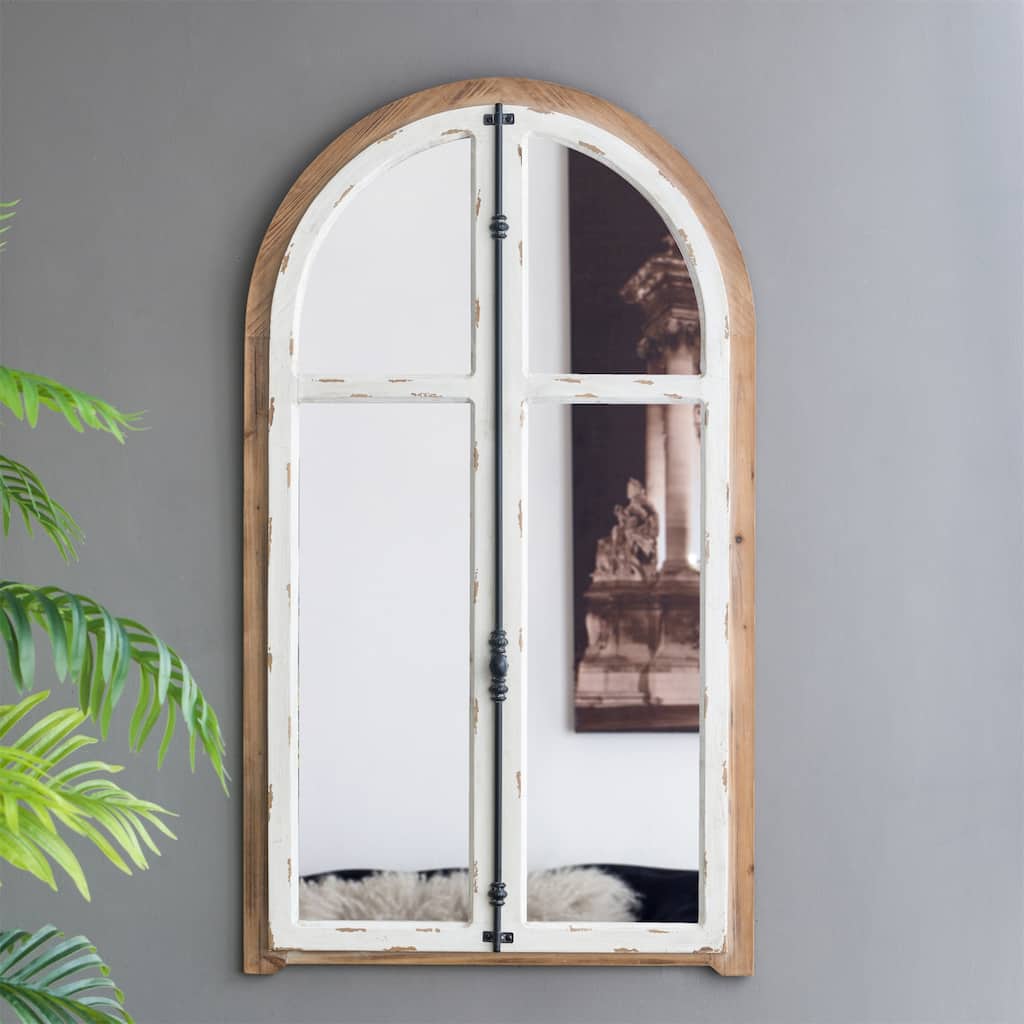 Arch-Crowned Top Wood Wall Mirror