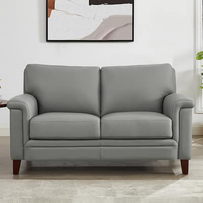 Hydeline Westcott Top Grain Leather Loveseat with Memory Foam and Springs