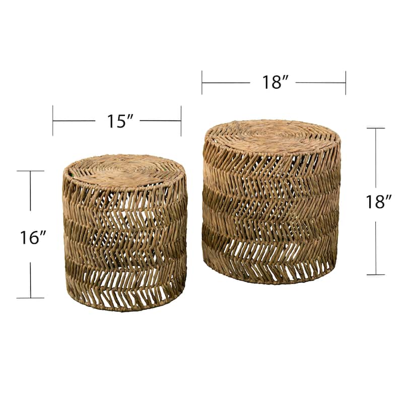 SEI Furniture Davie Natural Woven Fiber Nesting Tables (Set of 2)