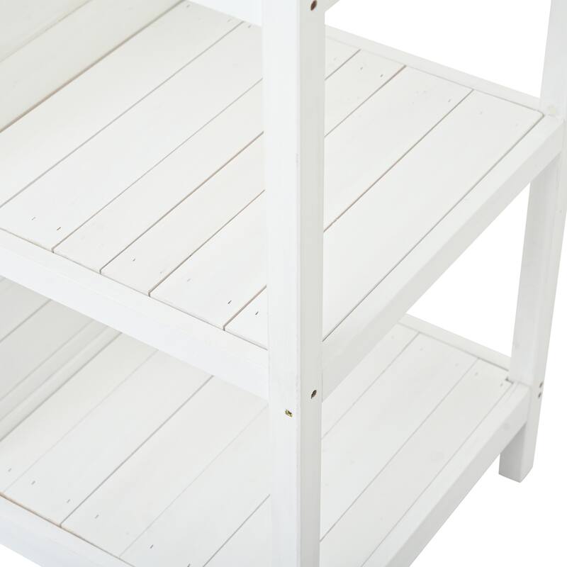 66" Large Outdoor Farmhouse Wooden Potting Bench Table, Garden Workstation