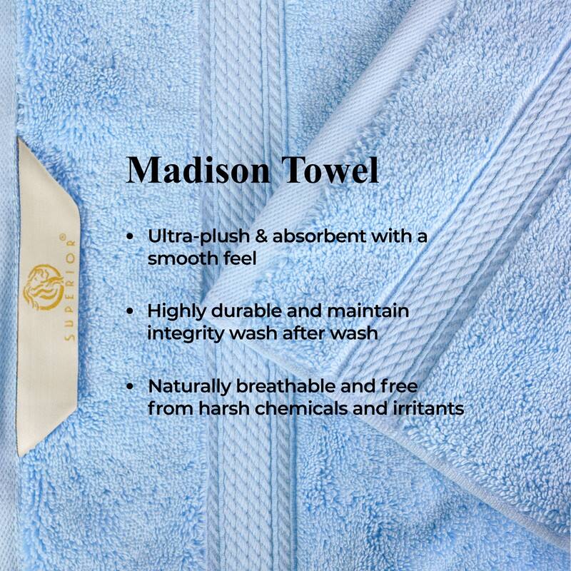 Superior Egyptian Cotton 8 Piece Towel Set Ultra Plush & Absorbent Bath, Hand & Face Towels, Heavyweight Spa Quality