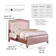 preview thumbnail 2 of 3, Silver Orchid Gibson Transitional Rose Gold Wood Button Tufted Kid Panel Bed with Padded Faux Leather Headboard