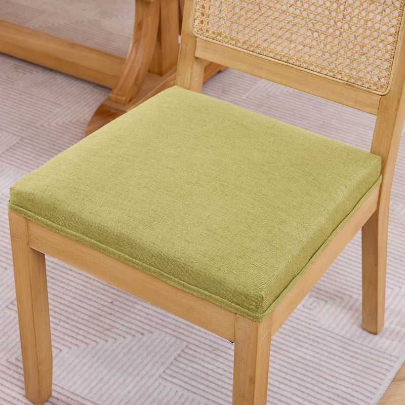 Farmhouse Rattan Dining Chairs Set of 2,Kitchen & Dining Room Chairs, Cane Upholstered Kitchen Side Chair with Hardwood Frame