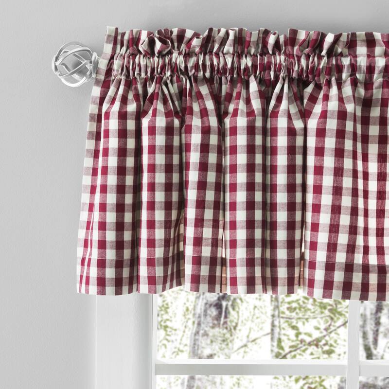 Checkmate Rod Pocket Kitchen Curtains - Tier, Swag or Valance (Sold Separately)
