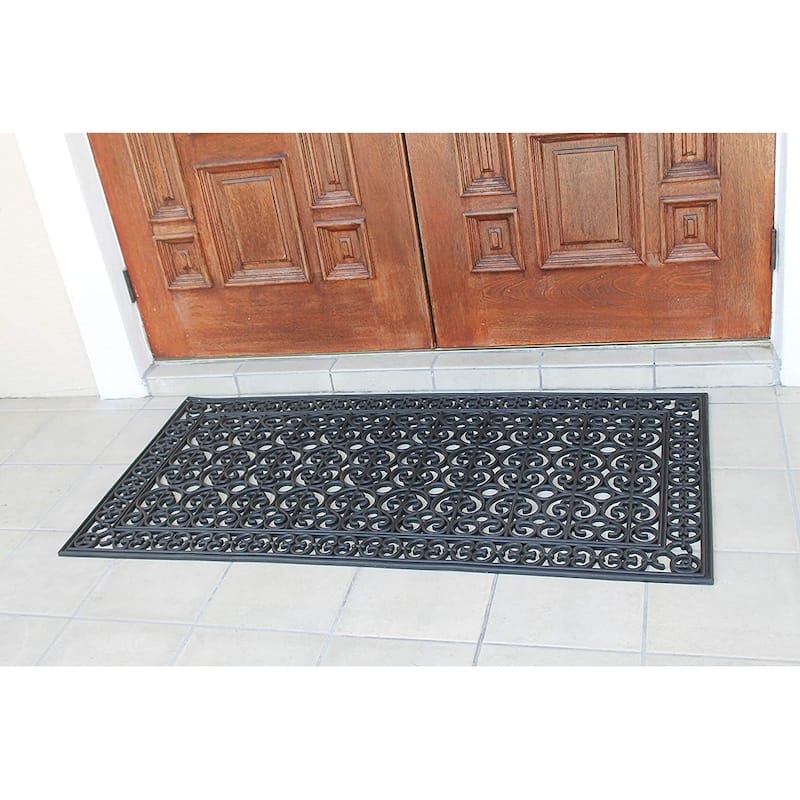 A1HC 3-Piece(Complete Home Set 30x60, 24x39, 24x36)Rubber Grill Matching Doormat Bundle, For Front, Patio & Garage Entrance