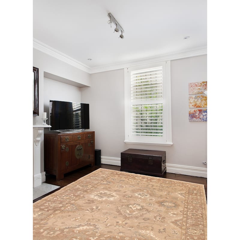 ECARPETGALLERY Hand-knotted Oushak Taupe Wool Rug - 8'1 x 10'0