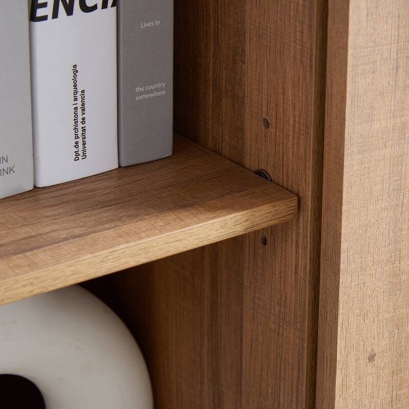 Oak Farmhouse 5-Drawer Dresser with Sliding Barn Door, Versatile