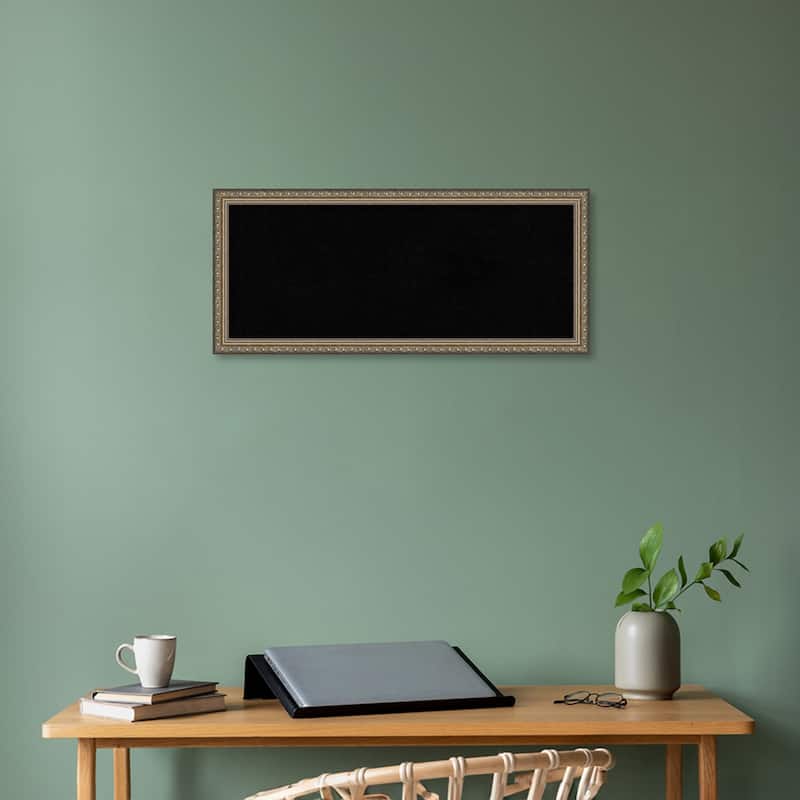 Parisian Silver Wood Framed Black Corkboard Bulletin Board