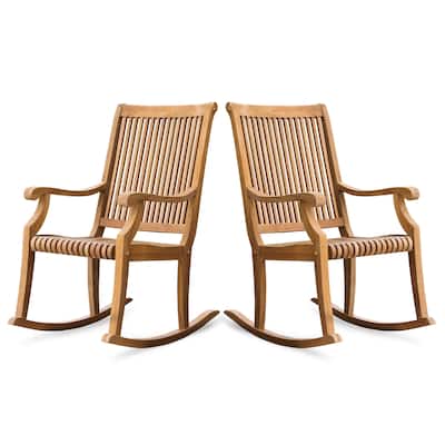 Cambridge Casual Riviera Teak Outdoor Rocking Chair Set of 2
