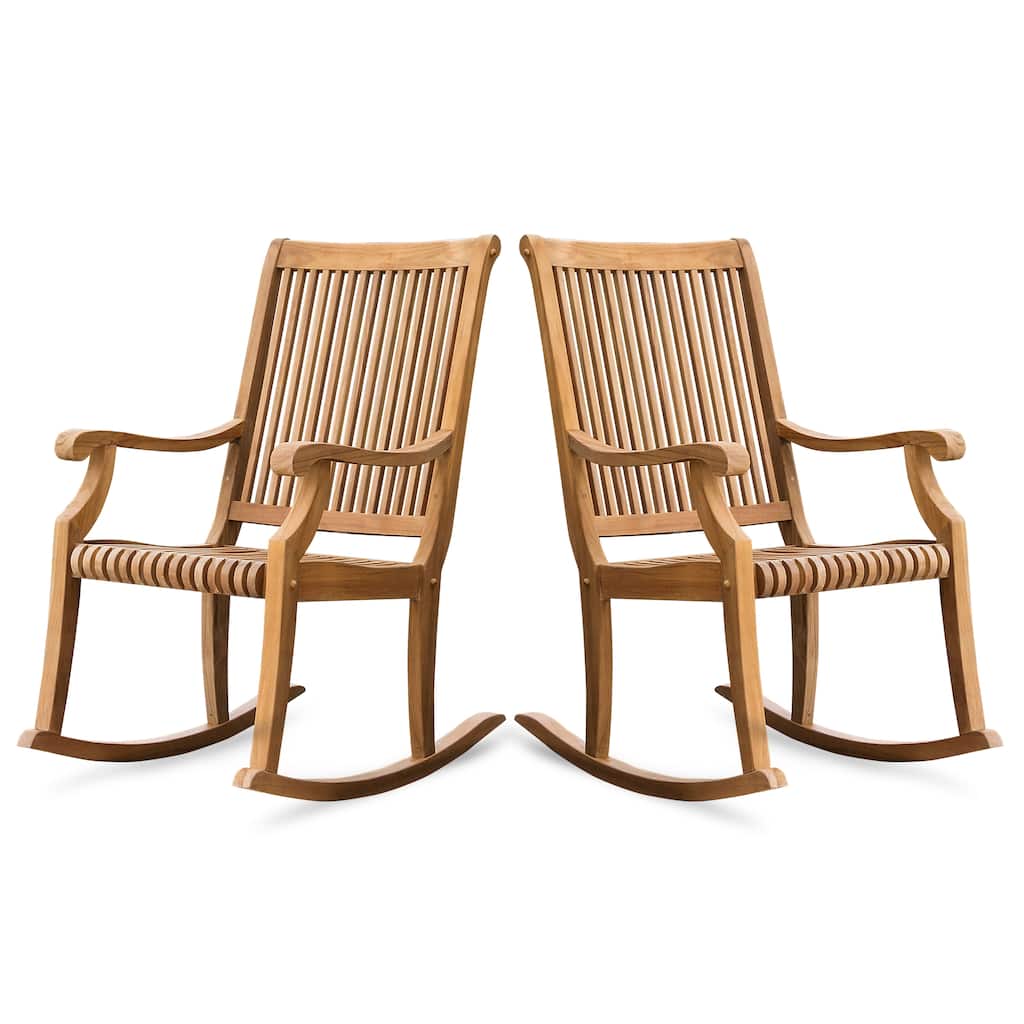 Cambridge Casual Riviera Teak Outdoor Rocking Chair Set of 2
