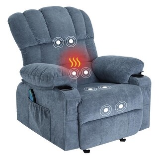Blue Therapy Rocking Chair Blue Power Recliner Chair with Adjustable Rocking - Bed Bath & Beyond ...