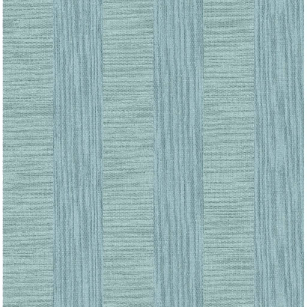 A-Street Prints Intrepid Aqua Faux Grasscloth Stripe Wallpaper