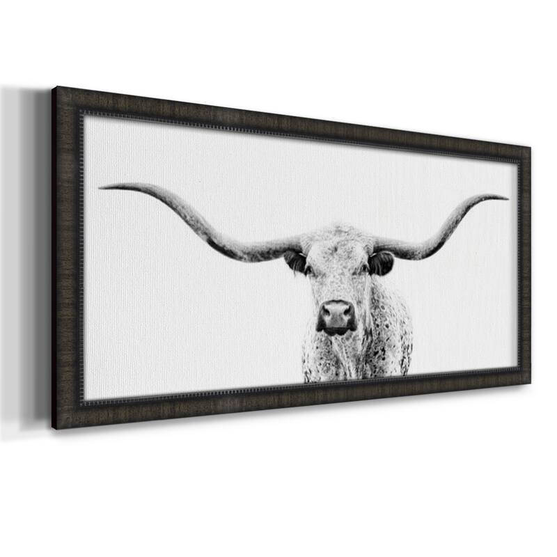 Longhorn Gaze Premium Framed Canvas- Ready to Hang