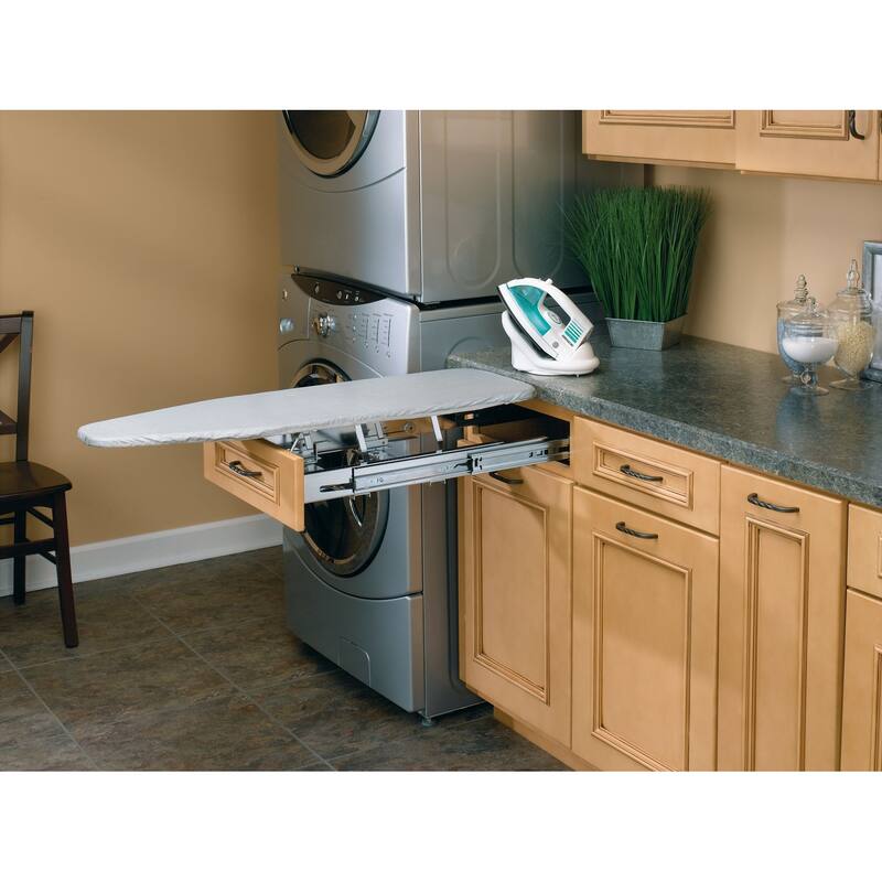 Rev-A-Shelf Pullout Foldaway Ironing Board for Vanity Cabinet Drawer, VIB-20CR - 14.25"W x 19.81"D x 4"H