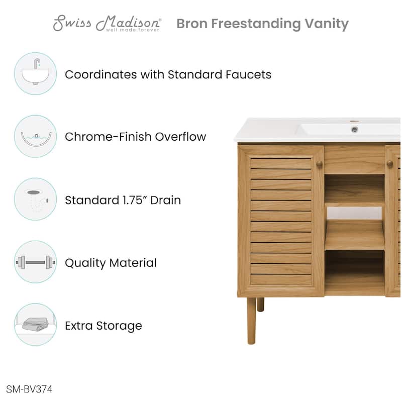 Swiss Madison SM-BV374 Bron 19" Free Standing Single Basin Vanity Set
