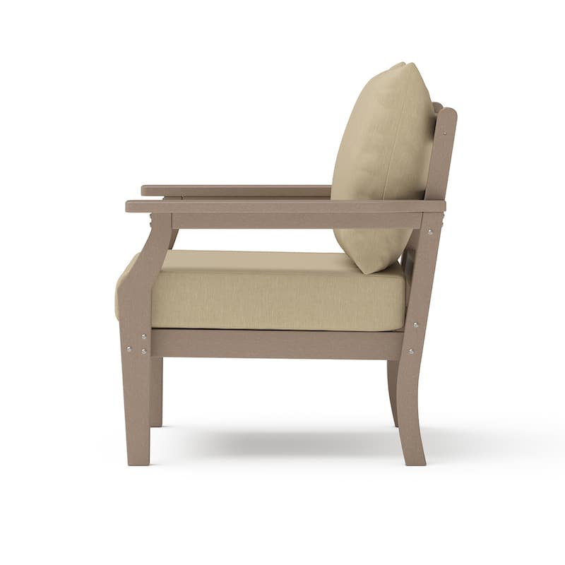 Kamas Outdoor Patio Club Chair - Tan Frame
