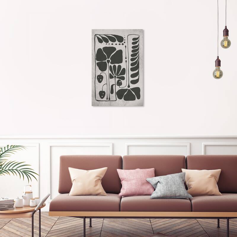 Wynwood Studio Canvas Floral and Botanical Abstract Floral Black and Bohemian & Eclectic Wall Art Canvas Print - 30 x 20