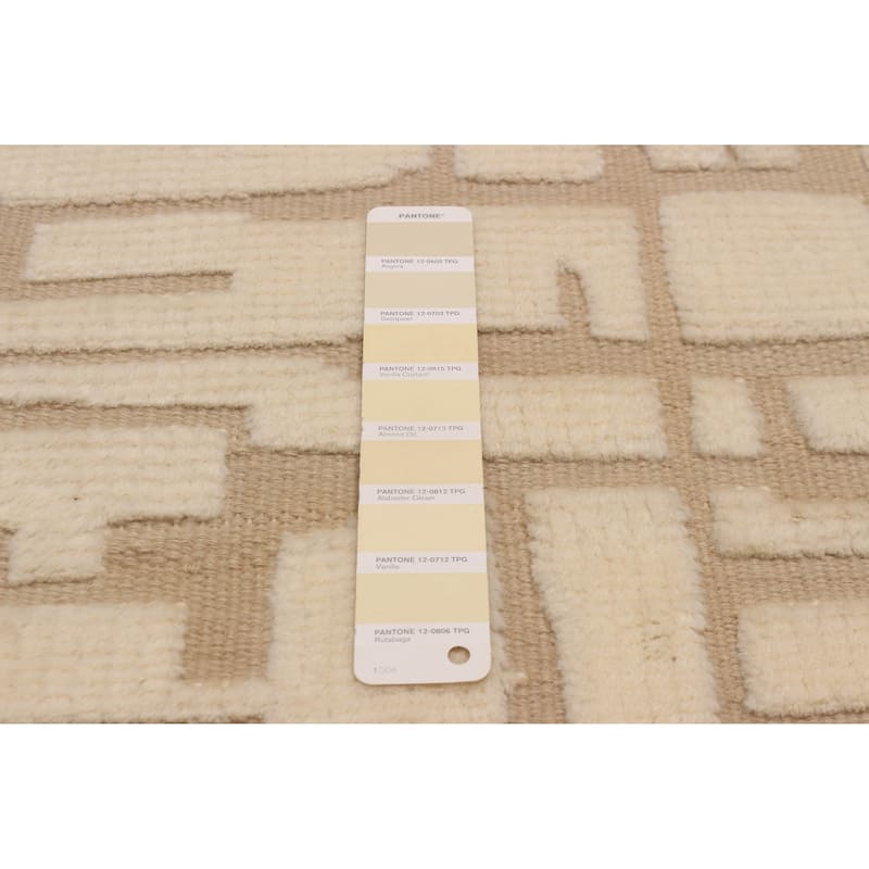 ECARPETGALLERY Hand-knotted Tangier Cream Wool Rug - 7'11 x 9'9