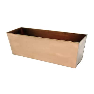 Achla Designs Medium Galvanized Steel Flower Box Planter, 23.25 Inch Wide, Copper Plated