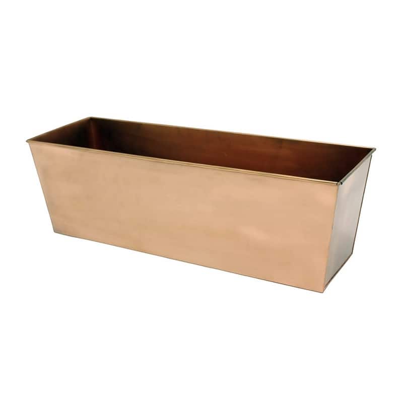 Achla Designs Medium Galvanized Steel Flower Box Planter, 23.25 Inch Wide, Copper Plated