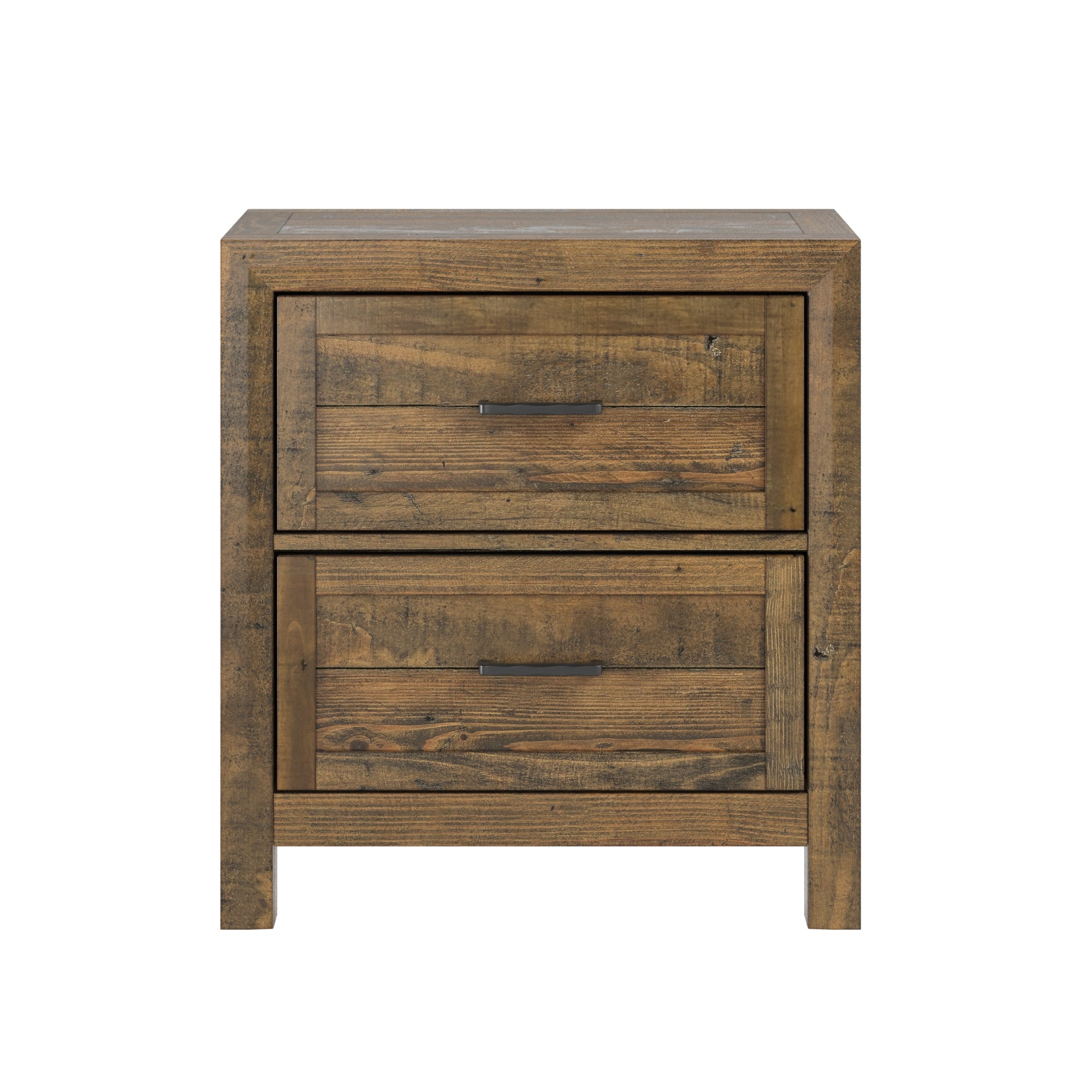 brown 2-drawer nightstand
