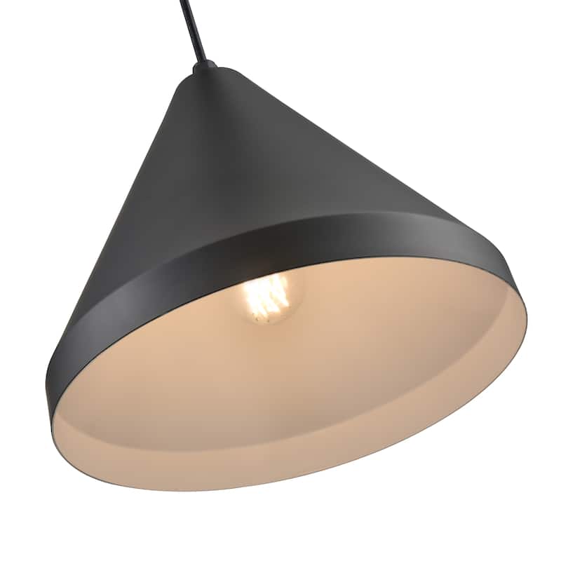 R Series 1-Light Cord Wide Cone Satin Black