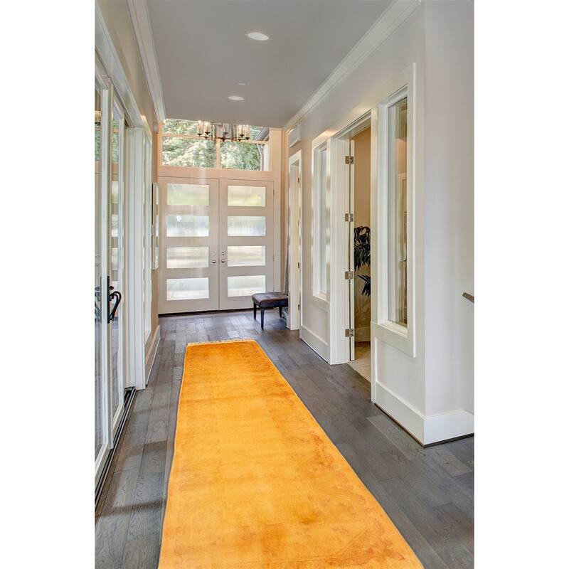 ECARPETGALLERY Hand-knotted Color Transition Light Orange Wool Rug - 2'8 x 6'9