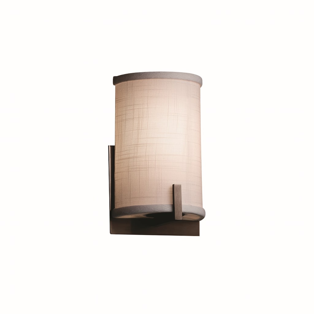 Justice Design Textile Century 1-light Dark Bronze ADA Wall Sconce, White Shade