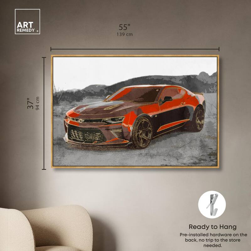 Red Sports Car Canvas by Art Remedy