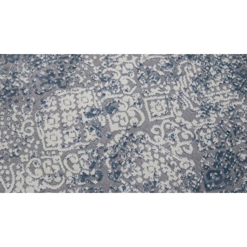 Modern Transitional Loane Grey Blue Rug