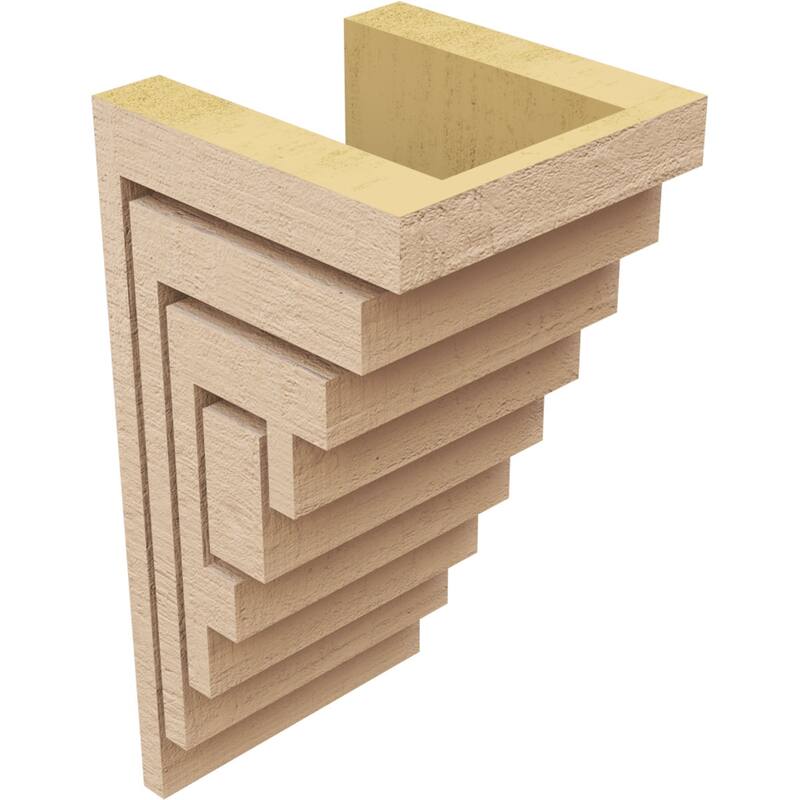 Series 2 Wide Landon Rough Cedar Woodgrain TimberThane Corbel, Primed Tan