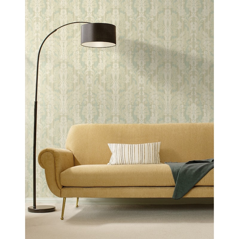 Seabrook Designs Sevda Striped Damask Unpasted Wallpaper