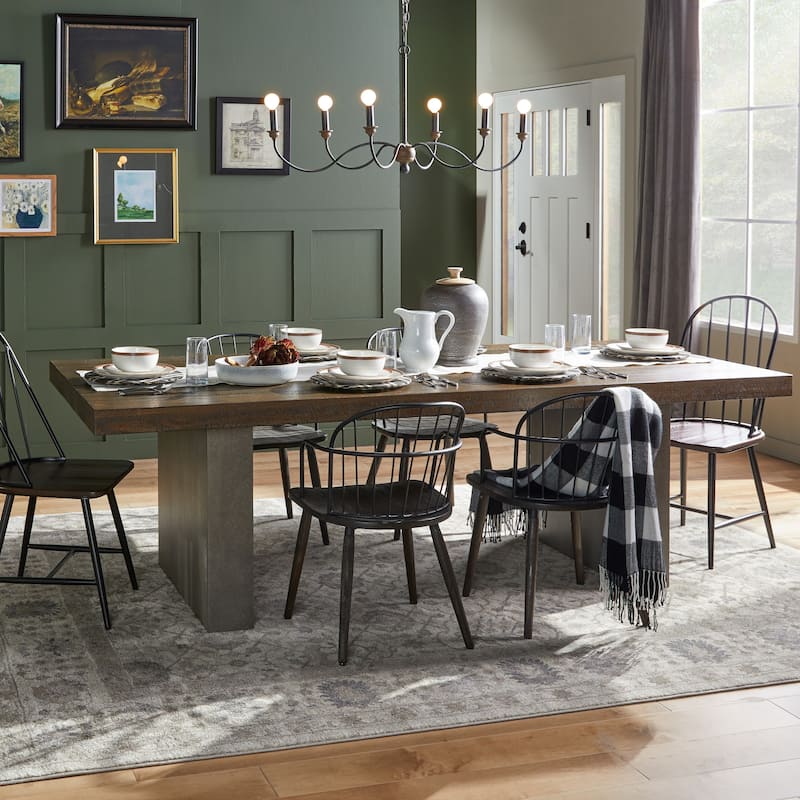 Blake Reclaimed Wood and Concrete Dining Table by iNSPIRE Q Artisan - Brown