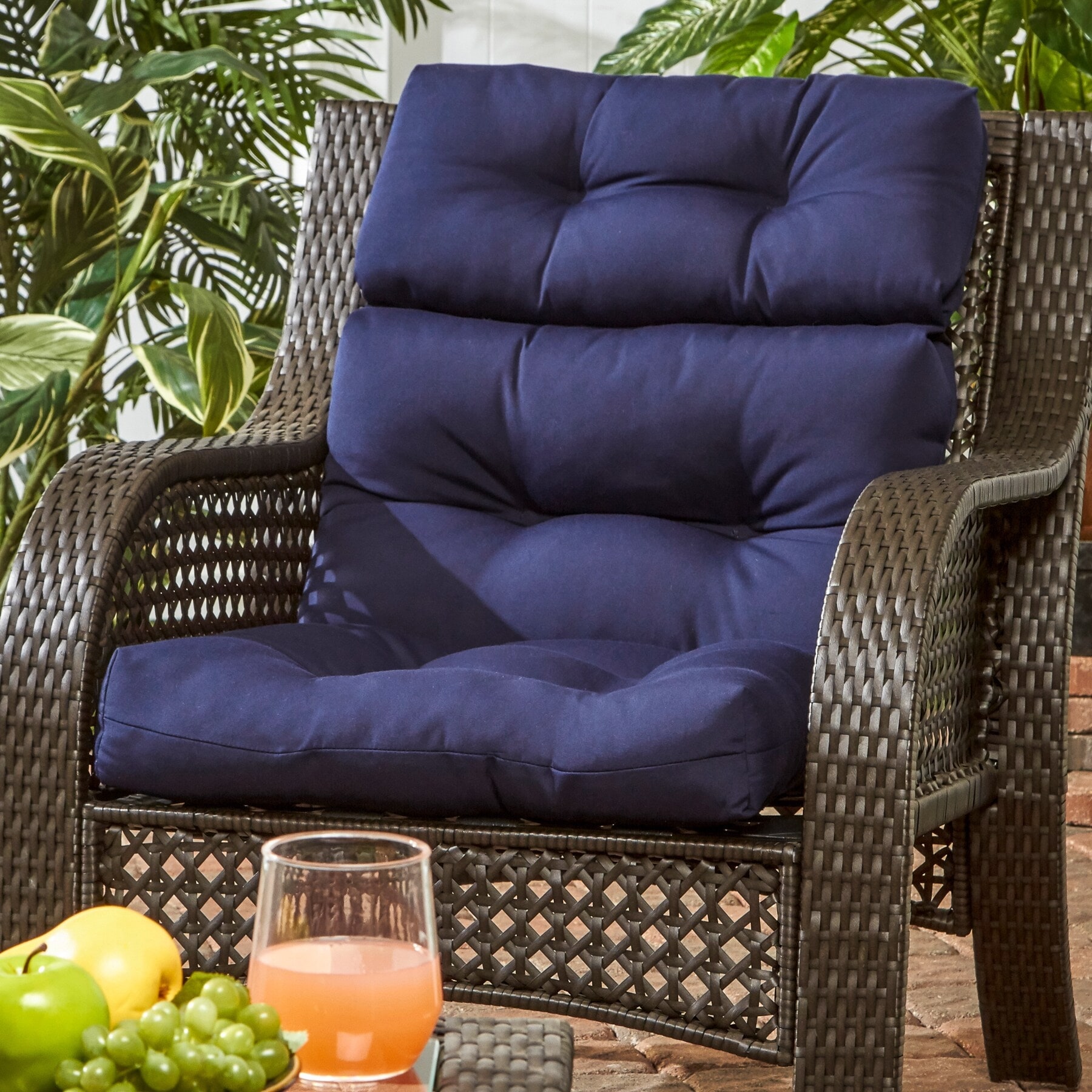 Solid Color 22x44 inch Outdoor High Back Chair Cushion Cushion Only On Sale Bed Bath Beyond 22751355
