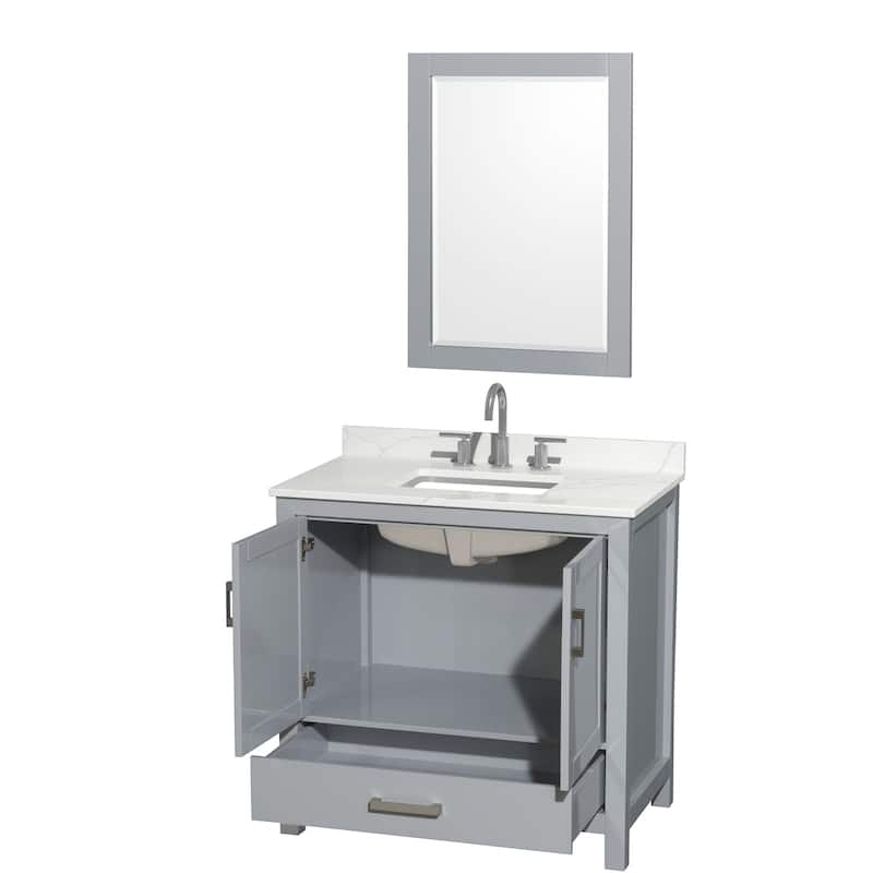 Wyndham Collection WCS141436S-QTZ-US3M24 Sheffield 36" Free Standing