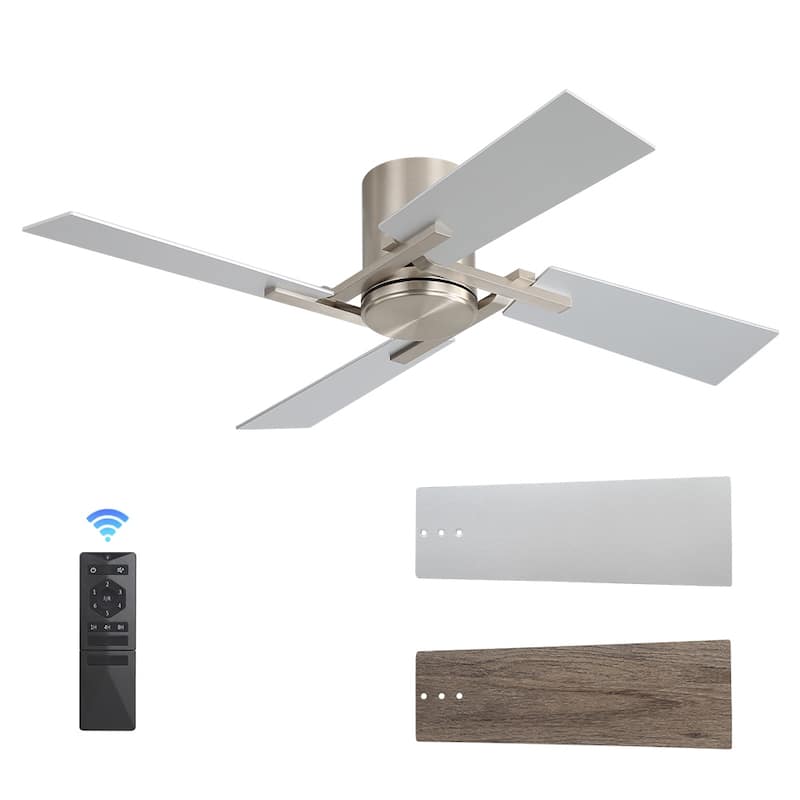 48Inch 4 Two-color Fan Blades Dc Motor Indoor Ceiling Fan With Remote