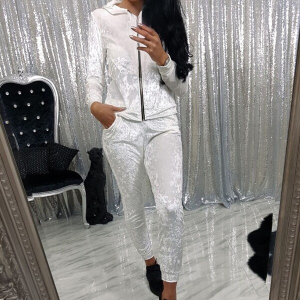 crushed velvet tracksuit