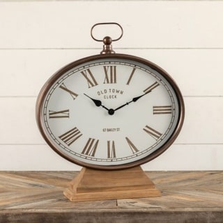 18.75" Oval Tabletop Clock - 16.25"L x 4.5"W x 18.75"H