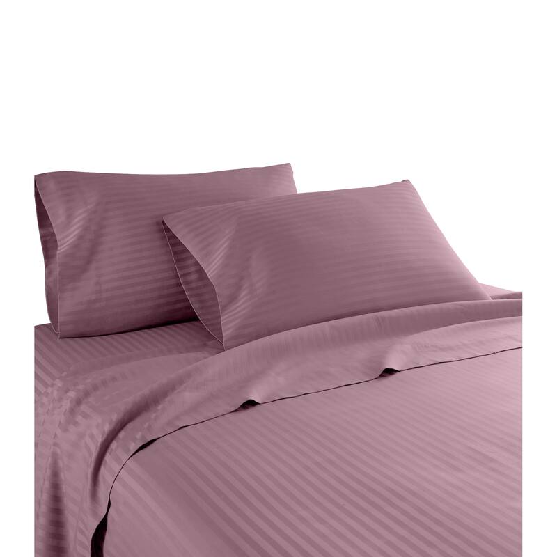 Striped 1200 TC Egyptian Cotton Deep Pocket Bed Sheet Set