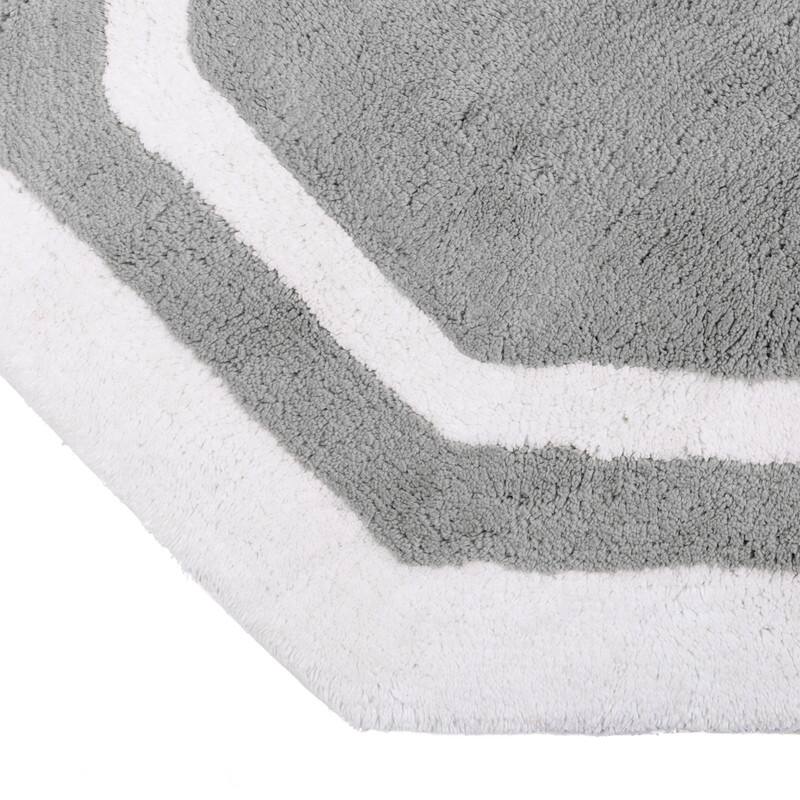 Sherry Kline 32" Hexagon Round Bathmat Framed in Two Tone Colorway