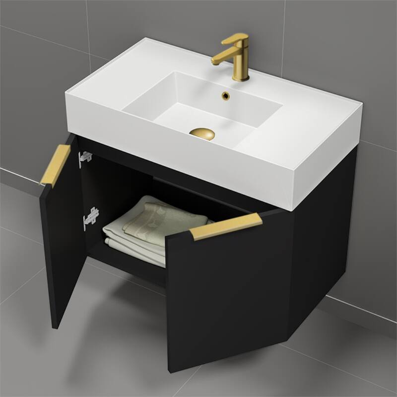 Nameeks Derin-3217-W-C Derin 32" Wall Mounted Single Basin Vanity Set