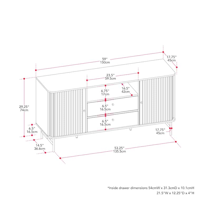 Hikari Curved Sideboard Buffet
