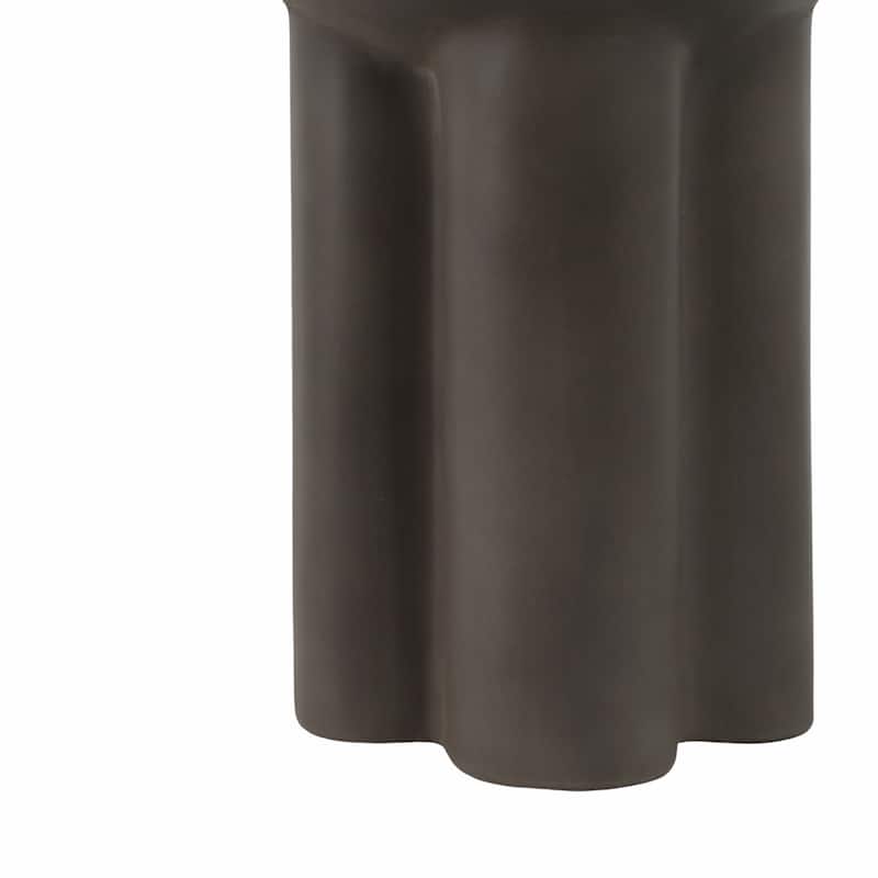 Pottery Cement Accent Table Modern Sculptural Design - 18" Gray - 14" x 14" x 18"
