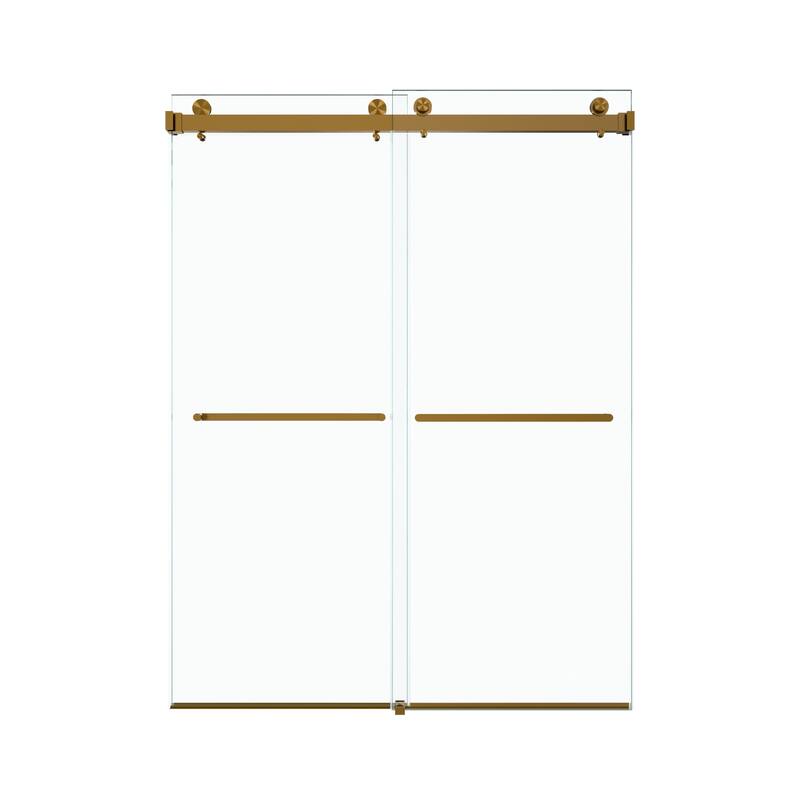 GDFStudio - Modern Minimalist Frameless Double Sliding Shower Door with 3/8" SGCC Tempered Glass & Stainless Steel Hardware