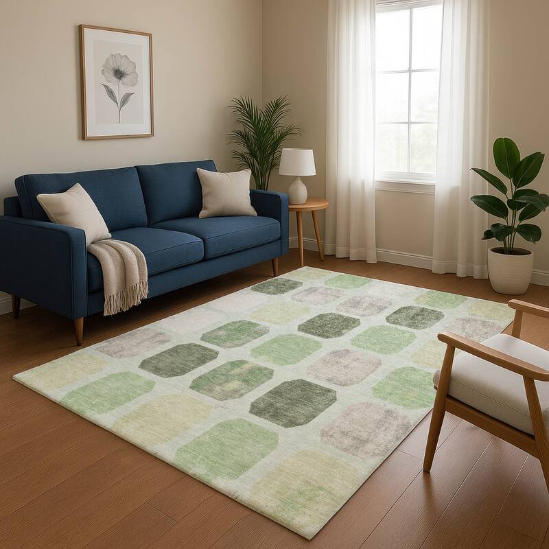 Premium Washable Super Soft Casual Contemporary Mayfield Rug - Aloe - 8' x 10'
