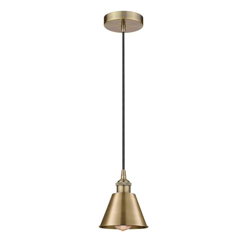 Innovations Lighting Smithfield - 1 Light 7" Cord Hung Mini Pendant. - Antique Brass